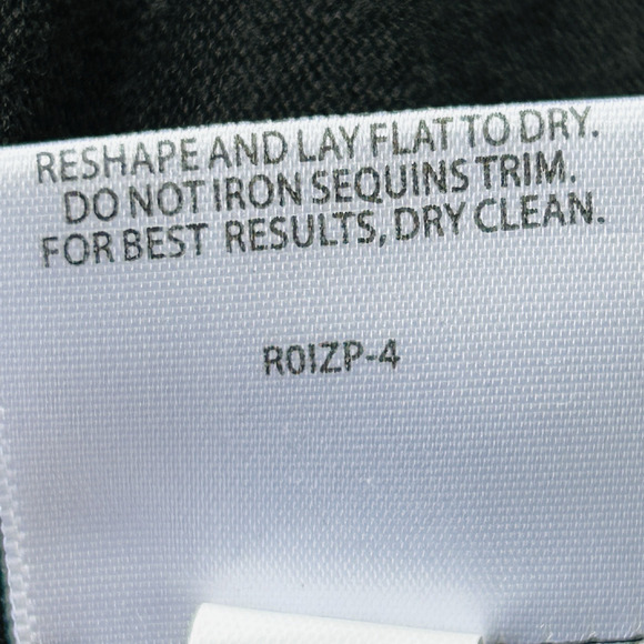 Eileen Fisher Linen V Neck Top Womens Large Black Beaded Goth Quiet Luxury Chic - Picture 14 of 15